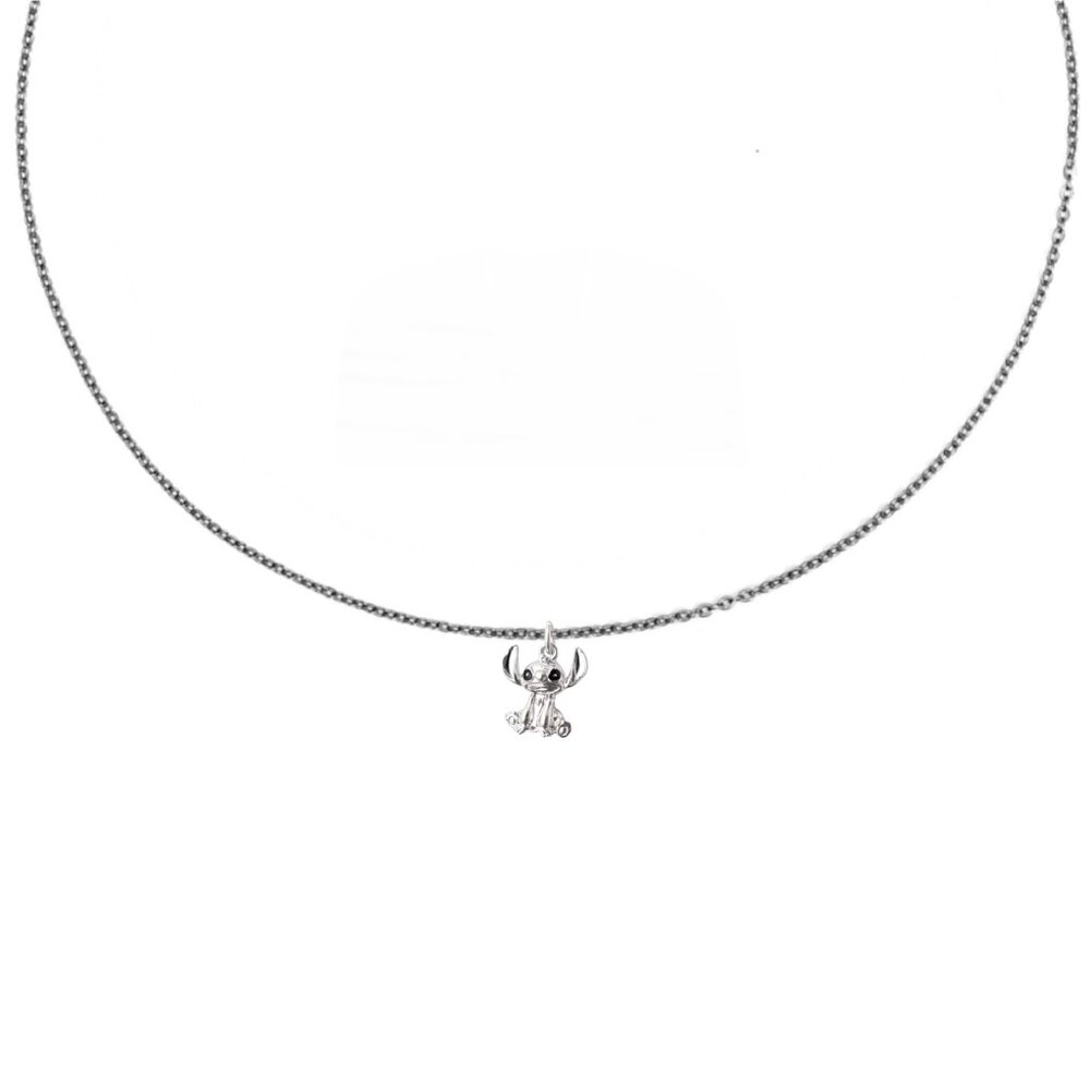Silver Stitch Charm Necklace